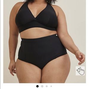 NWT TORRID ULTRA HIGH WAIST SHAPE COMPRESSION SWIM BRIEF - BLACK